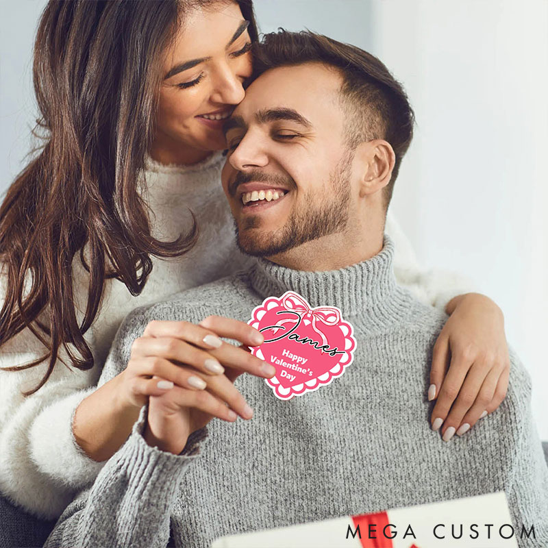 Personalized Romantic Heart Shaped Stickers Labels with Name Gift Decor Valentine's Day Stickers Gift for Couple Anniversary Gift for Her for Lovers