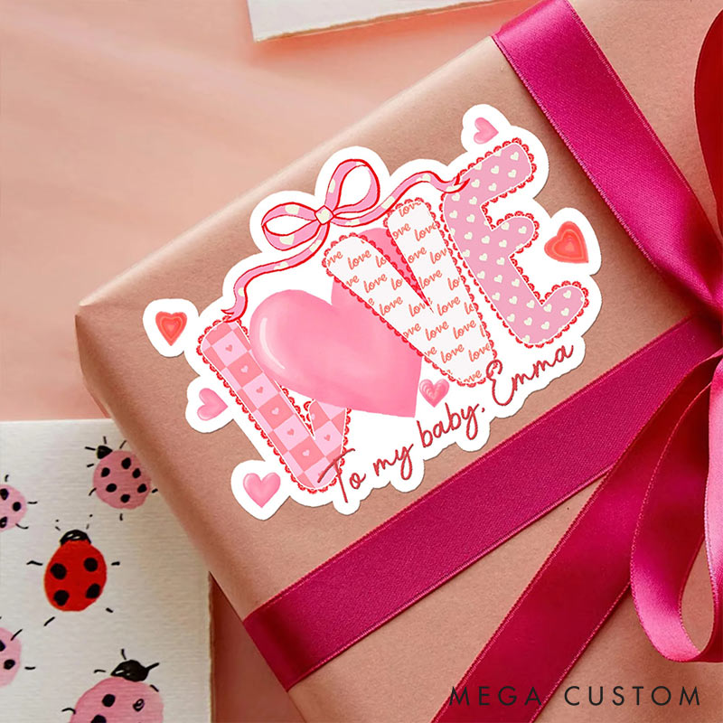 Personalized Romantic lOVE Stickers Labels with Name Gift Decor Valentine's Day Stickers Gift for Couple Anniversary Gift for Her for Lovers
