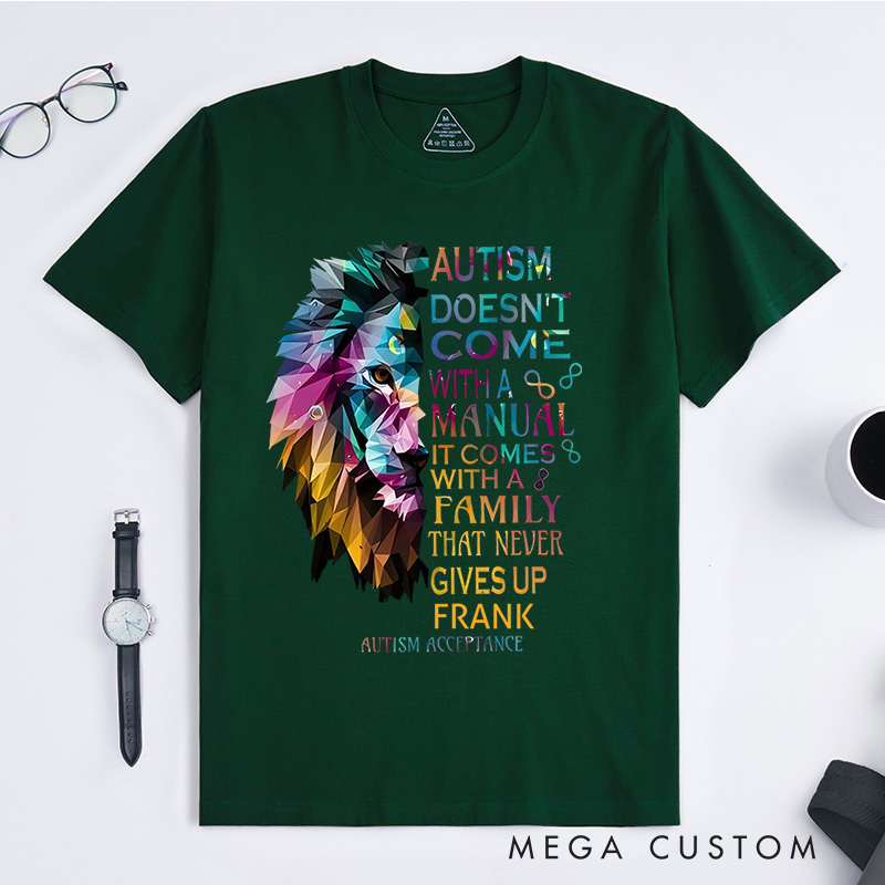 Personalized Autism Doesn T Come with a Manual Lion T-Shirt  Autism Awareness Gift