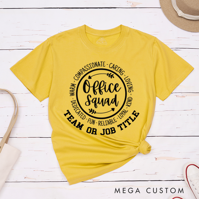 Personalized Office Squad Minimalist Design T-Shirt for Coworkers Thoughtful Gift Teamwork Gifts