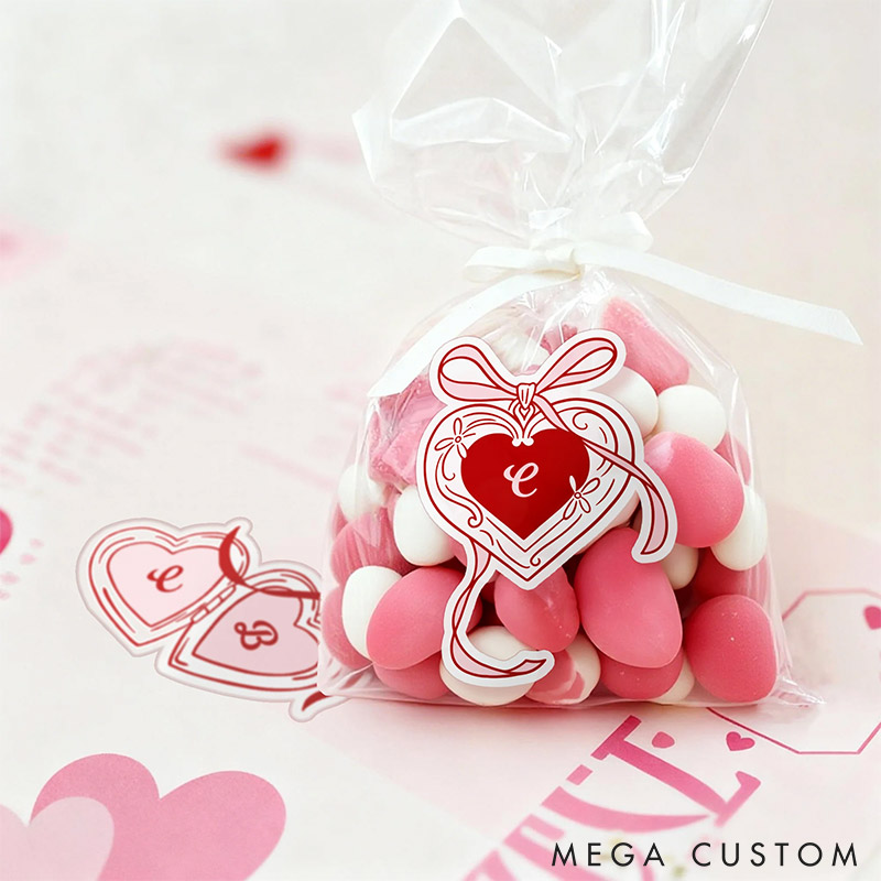 Personalized Romantic Heart Stickers Labels with Name Gift Decor Valentine's Day Stickers Gift for Couple Anniversary Gift for Her for Lovers