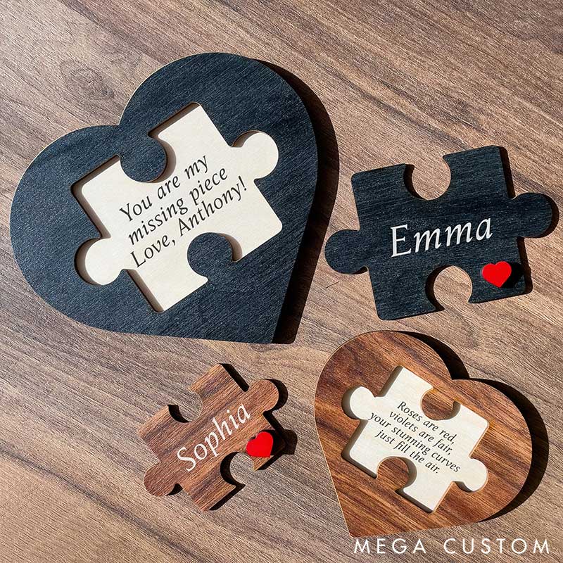 Personalized Puzzle Name Sign for Couple Valentine's Day Gift for Wife Husband Couple Home Decro Puzzle Couple Sign Gift for Girlfriend Boyfriend