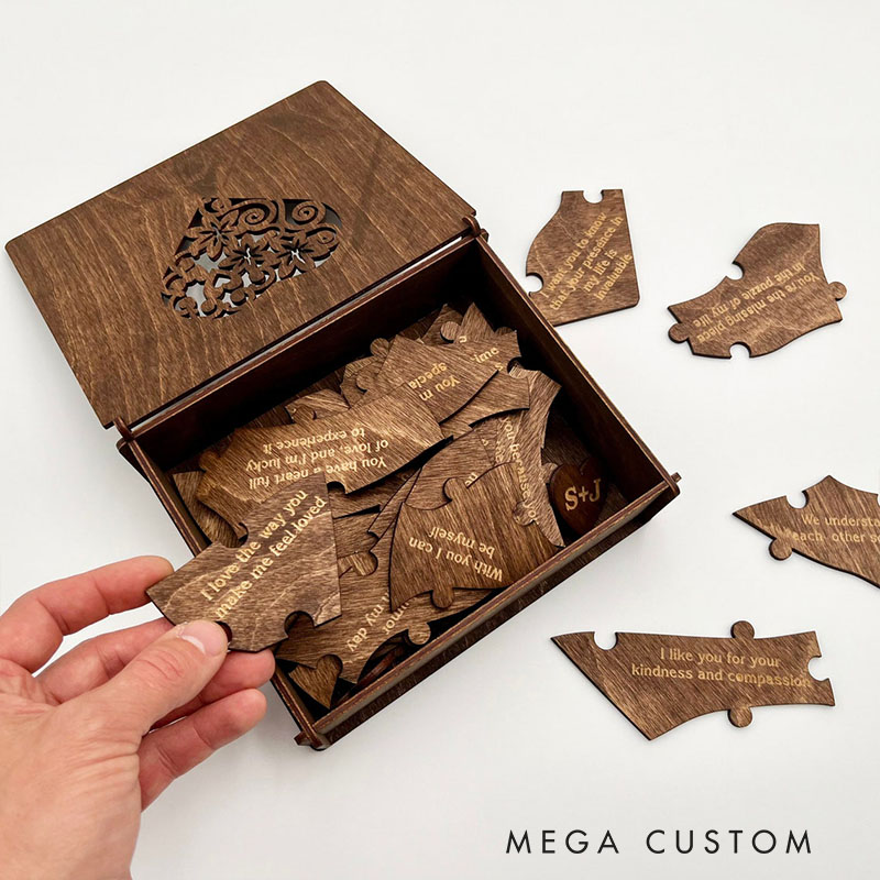 Personalized Wooden Puzzle Reasons I Love you Gift for Her Gift for Girlfriend Birthday