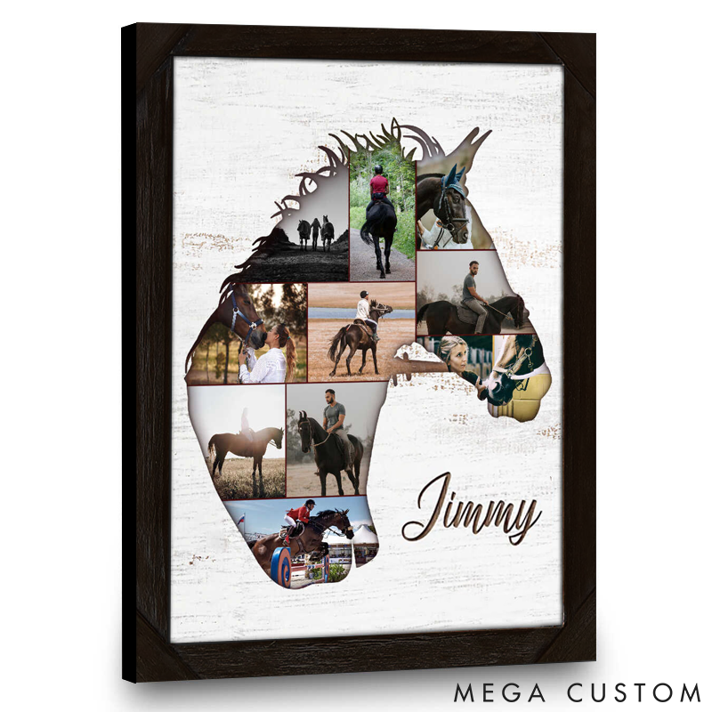 Personalized Pet Lover Horse Collage Photo Poster Pet Portrait