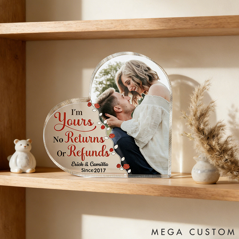 Personalized Photo Heart-Shaped Acrylic Plaque Anniversary Gift for Couple Custom Heart Acrylic Plaque for Valentine's Day Couple Gift