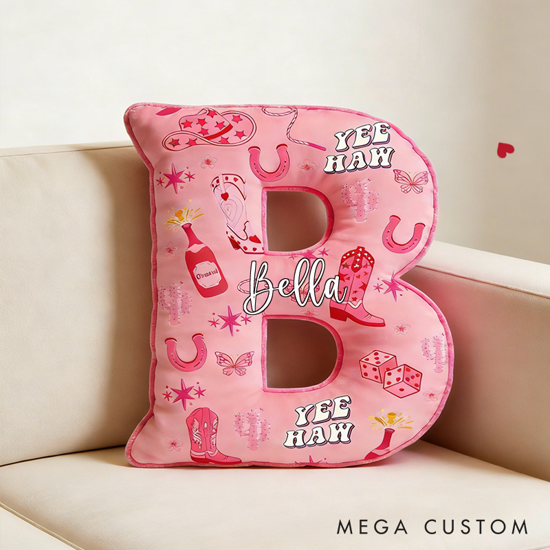 Personalized Letter Pillow with Name Custom Throw Pillow for Flower Girl Christmas Home Decor Gift for Her