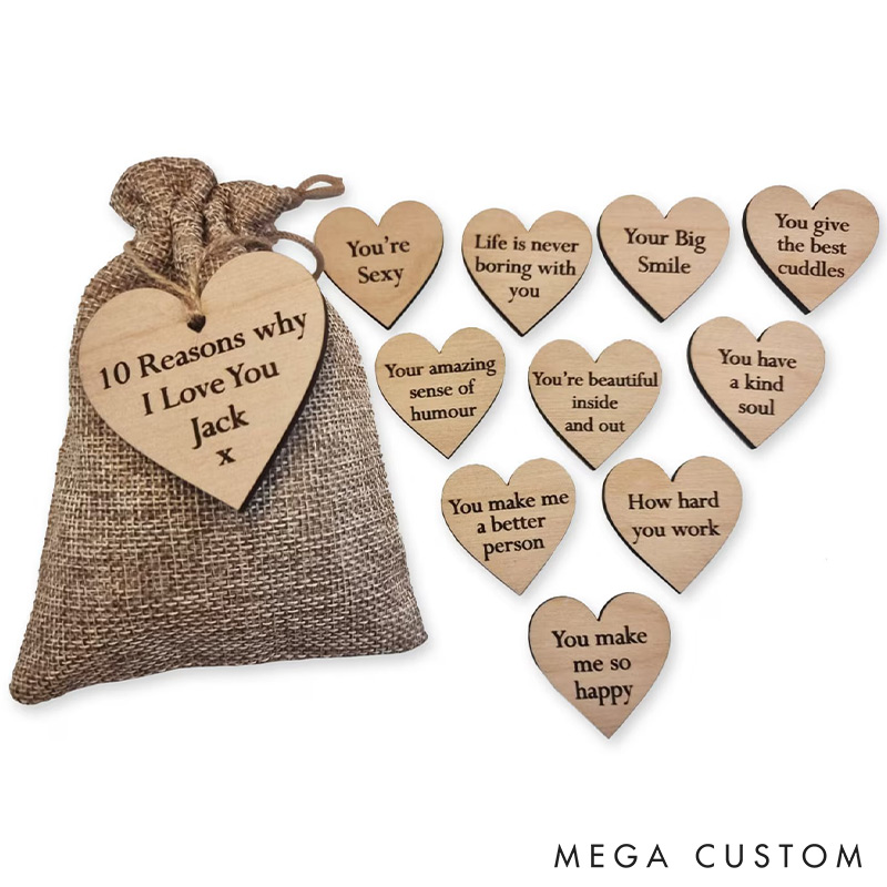 Personalized Couple Bag of Reasons Why I Love You Romantic Gift for Someone Special Valentine's Day Gift for Wife Husband Gift for Girlfriend Boyfriend