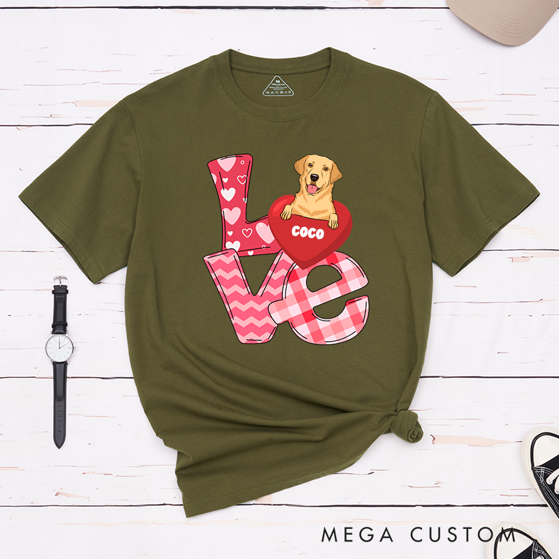 Personalized Dog Lover Love Valentine T-Shirt