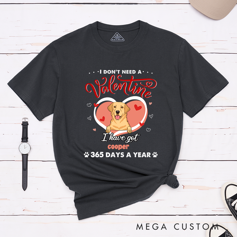 Personalized Dog Lover I Don't Need A Valentine T-Shirt