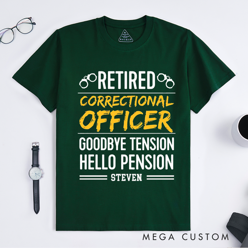 Personalized Retired Correctional Officer T-Shirt with Bold and Playful Typography Design Gift for Police Officer T-Shirt