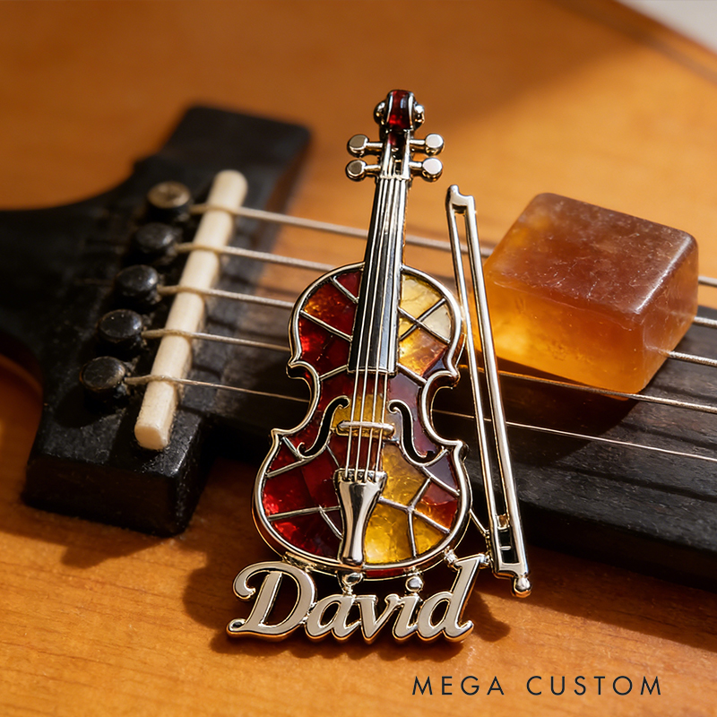 Personalized Violin Custom Enamel Pin Carry Your Passion for Music