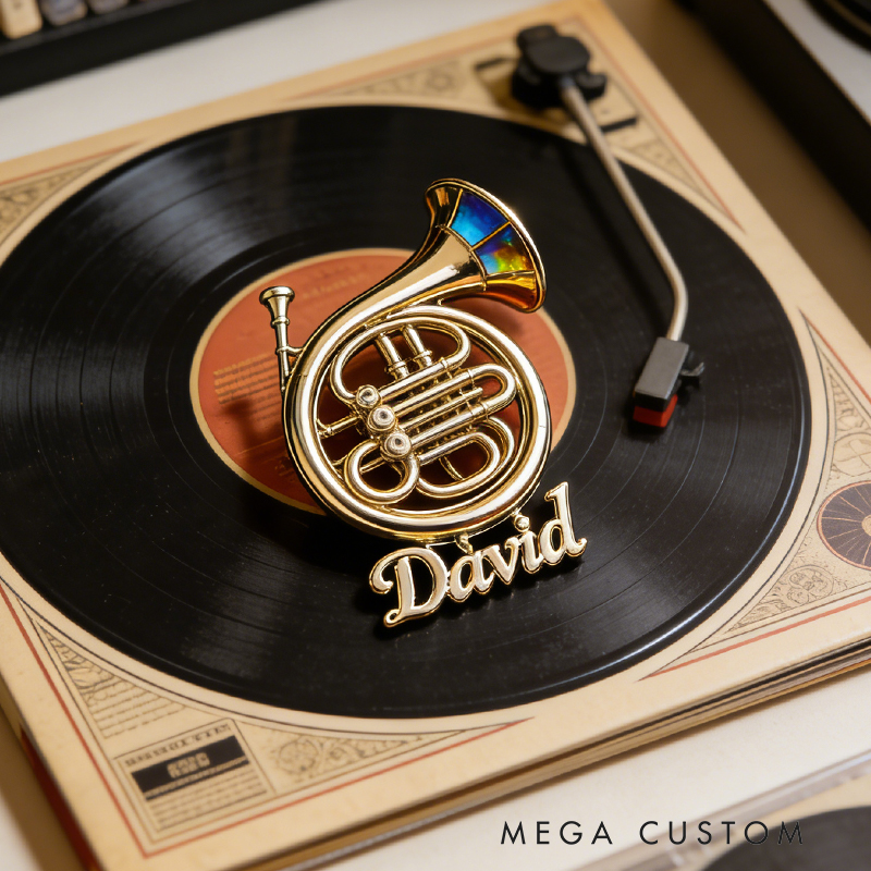 Personalized French Horn Enamel Pin Exquisitely Crafted for Music Lovers