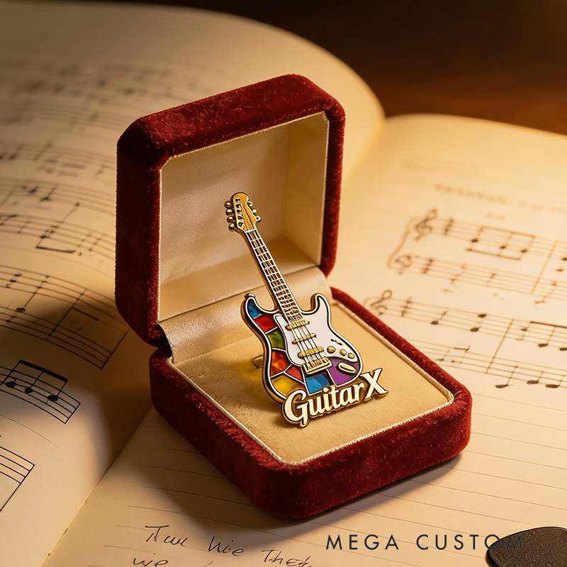 Personalized Electric Guitar Custom Enamel Pin Inspired by Your Favorite Instrument
