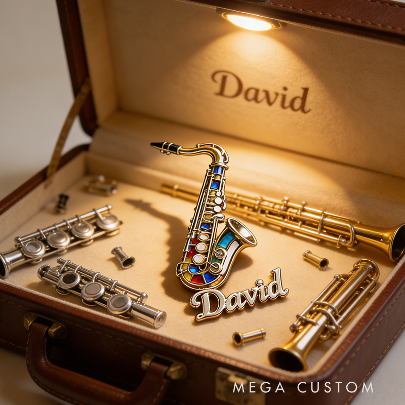 Personalized Saxophone Fashion Enamel Pin Classic Instrument Motif Suitable for any Occasion