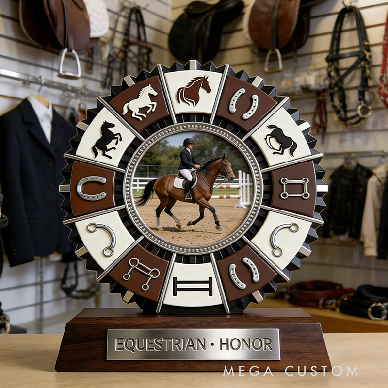 Personalized Equestrian Photo Album Custom Photo and Message Elegant Acrylic Decor Perfect Memorial Holiday Gift
