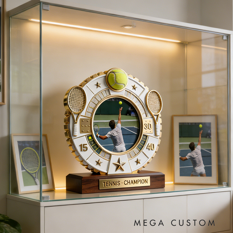 Personalized Tennis Sport Photo Album Custom Photo and Message Elegant Acrylic Decor Perfect Dynamic Holiday Gift