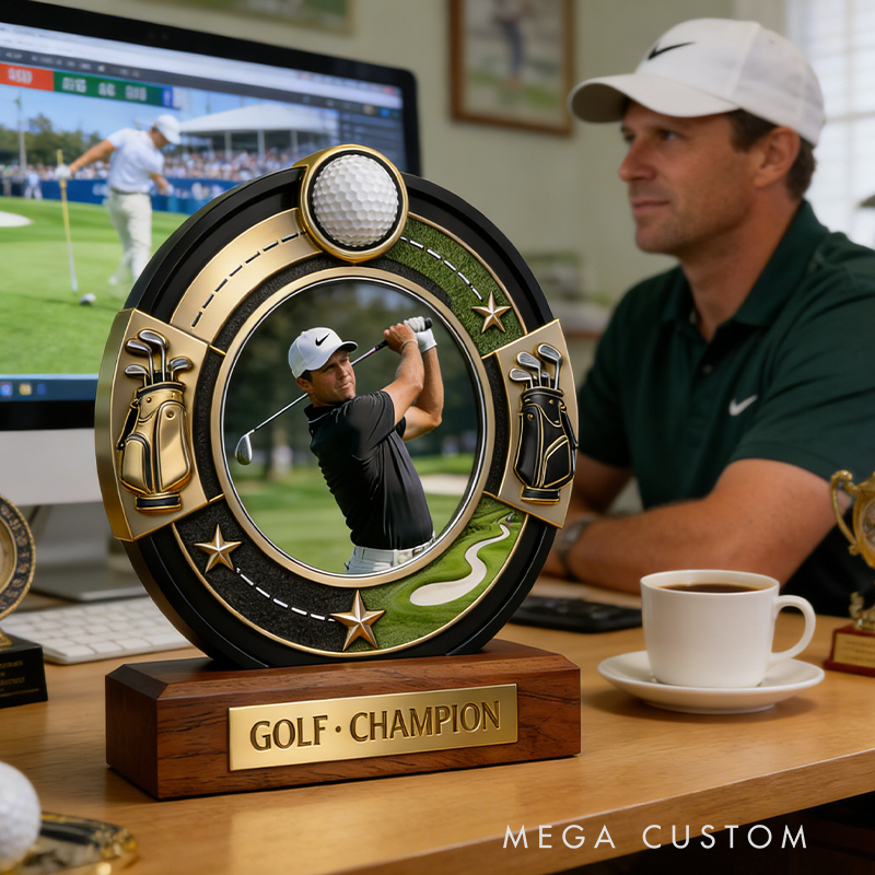 Personalized Golf Sport Photo Album Custom Photo and Message Elegant Acrylic Decor Perfect Classic Holiday Gift