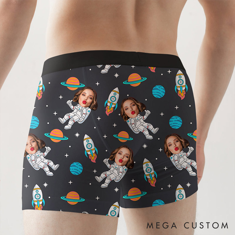 Personalized Girlfriend Wife Face Best Dick in the Galaxy Just Ask Her Boxer Briefs Men Underwear with Woman Face Photo Valentines Day Gift for Him