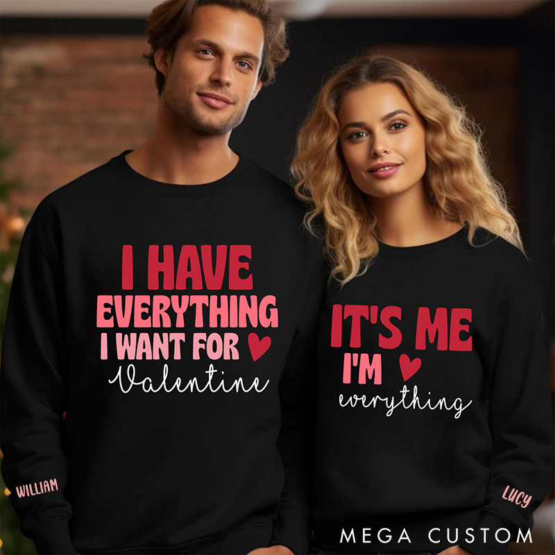 Personalized Funny Couple Valentine Sweatshirts Valentine's Day Gift for Couple 