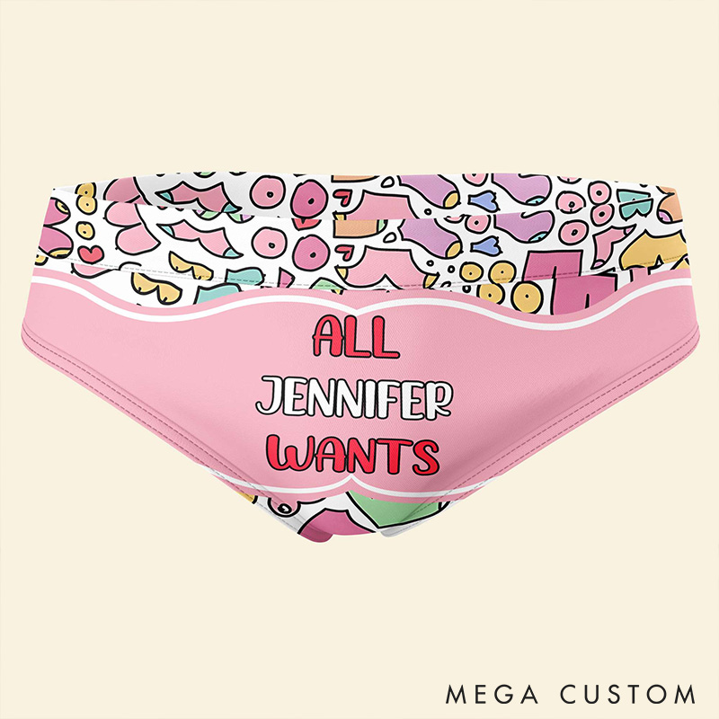 Personalized Couple All His Her Wants Matching Boxer Brief Men Women Underwear with Name Valentines Day Gift for Boyfriend Girlfriend Husband Wife