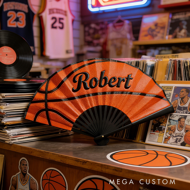 Personalized Basketball Pattern Fan the Perfect Gift for Basketball Lovers