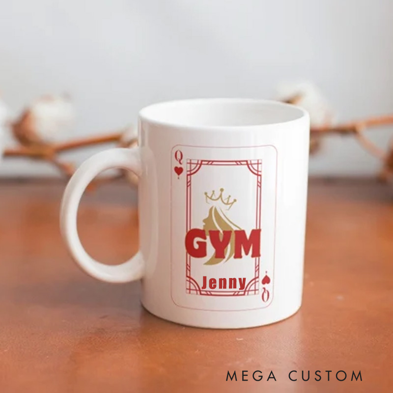 Personalized Gym Queen Mug Couple Queen And King Mug Coffee Bottle Quirky Gift for Fit Couples for Gym Lovers