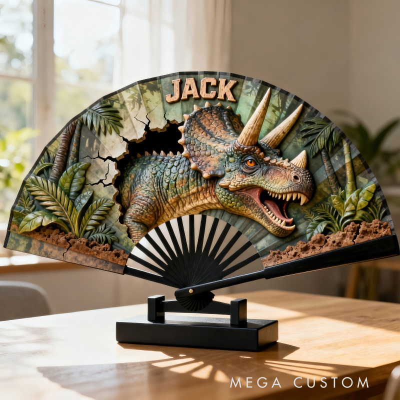 Personalized Dinosaur Pattern Fans the Perfect Gift for Children