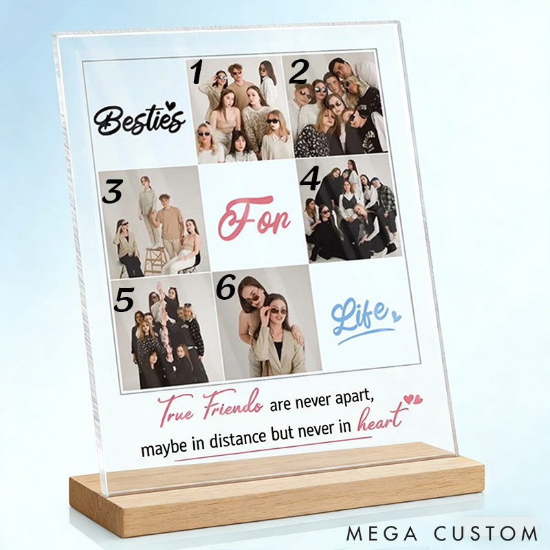 Personalized Bestie for Life Acrylic Plaque Custom Photo  Acrylic Plaque for Friendship Anniversary Gift for Besties for Friends
