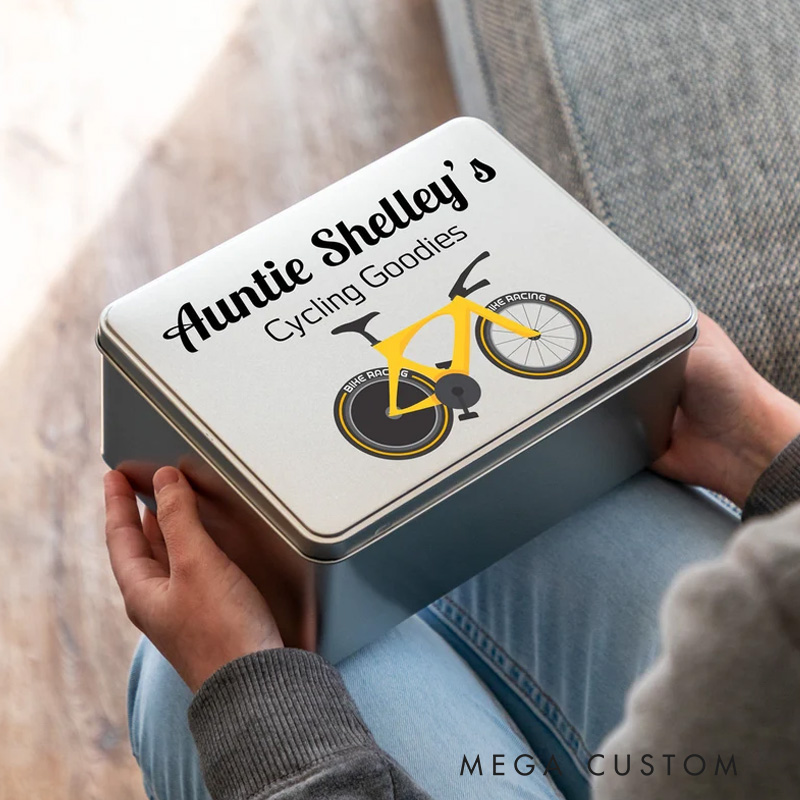 Personalized Treat Tin Cycling Gift Cycling Tin Bike Tin Cycling Gifts Bike For Men Gift For Cyclist Caravan Storage Tin Gift for Riding Lovers