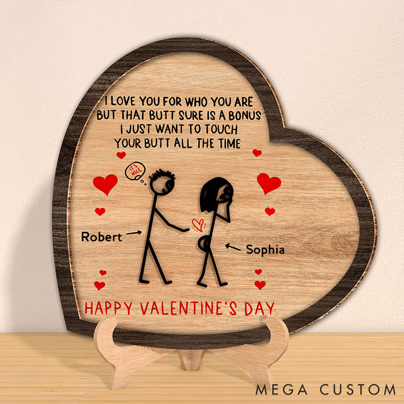 Personalized Couple Happy Valentine's Day Wood Sign Custom Wood Sign for Husband Wife Valentine Sign Anniversary Gift for Couple
