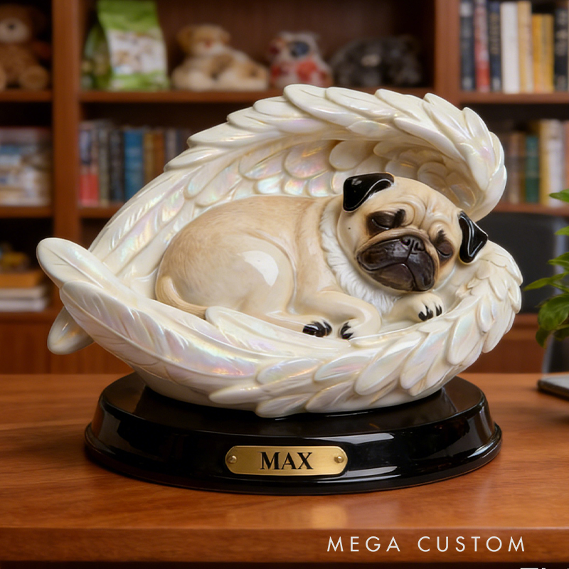 Personalized Angel Wings Pet Commemorative Sculpture Desktop Ornament