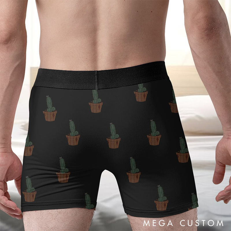 Personalized Girlfriend Wife Face Boxer Brief Succulent This Men Underwear with Woman Face Portrait Valentines Day Gift for Boyfriend Husband