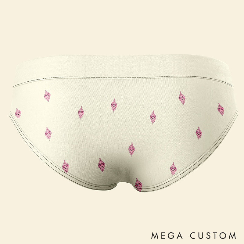 Personalized Women Touch Me Lick Me Taste Me Low-waisted Brief Custom Girlfriend Wife Underwear with Man Name Anniversary Valentines Day Gift for Her