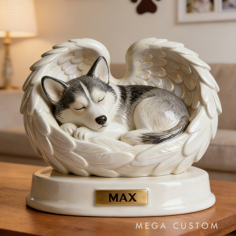 Personalized Angel Wings Sculpture for Pet Remembrance Keep Their Spirit Close to You