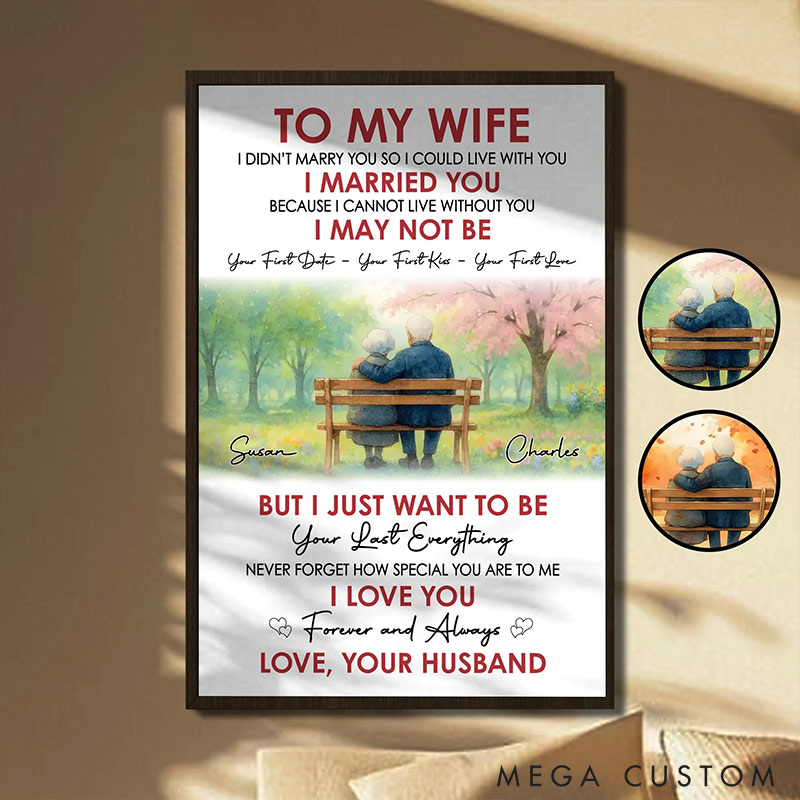 Personalized Gifts for Elderly Couple Canvas Print Wall Art To My Wife Couple Poster Valentines Gift for Wife Anniversary Gift for Wife Confession for Wife