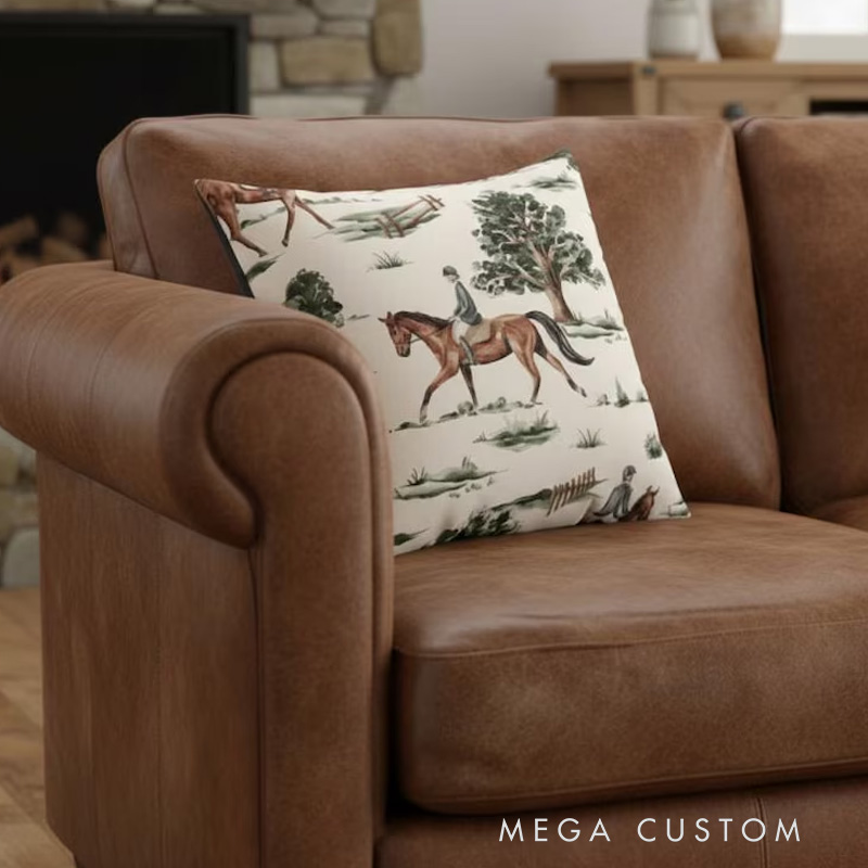 Personalized Horse Lover Gift Rustic Home Accessory Farmhouse Pillows Horse Girl Western Style Country Living Room Decor Equestrian Bedroom Throw Cushion for Riding Lovers Equestrian Lovers