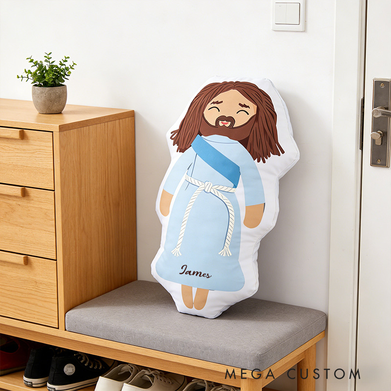 Personalized Jesus Pillow with Custom Name Religious Gift Graphic 3D Print Pillow Christian Jesus Pillow Prayer Corner Faith Gift
