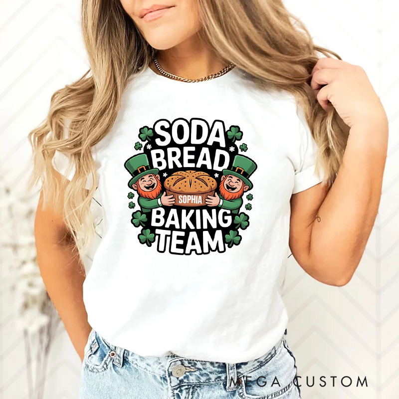 Personalized Soda Bread Baking Team Classic T-Shirts Irish Baker Tee Baking Lover Shirt with Name Gift for Baker Irish