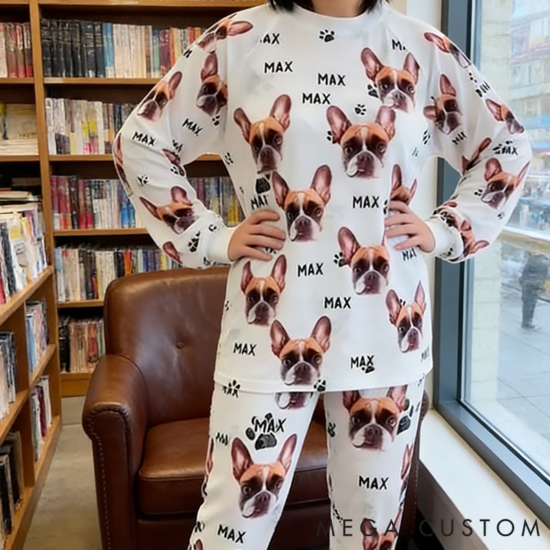 Personalized Pet Lover Pet Portrait Unique Gift for Pet Lovers for Dog Lovers for Cat Lovers Pajamas