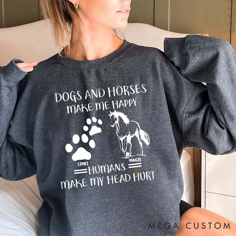 Personalized Pet Lover Country Girl Long Sleeve TShirt Southern Hoodie Horse Hooded Dog Mom Gifts Dogs and Horses Sweatshirt