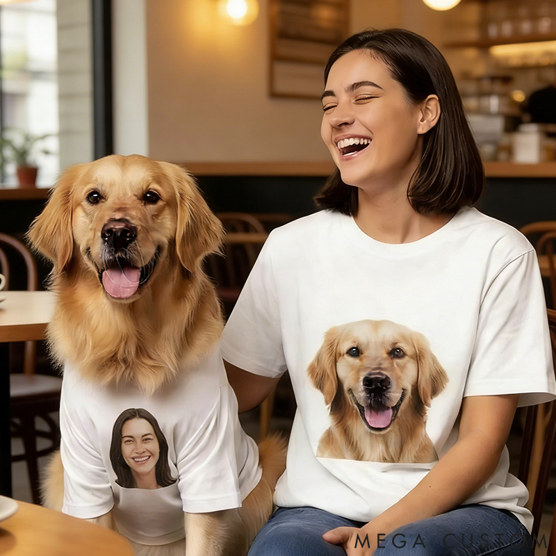 Personalized Pet Lover Custom Couple Tshirt Parent Ver Dog parent and Dog Couple Shirts Cat parent and Cat Couple Shirts Personalized matching shirt T-Shirt