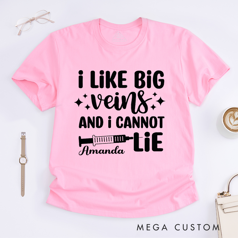 Personalized Funny Nurse T-Shirt with Bold Typography and Syringe Graphic Design Gift for Nurse