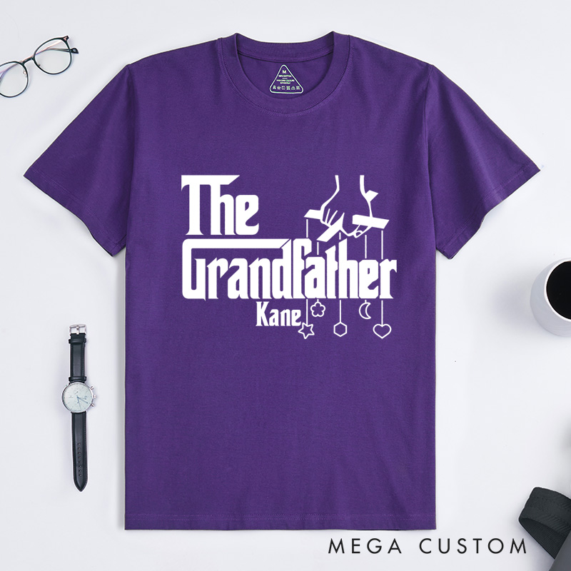 Personalized The Grandfather T-Shirt Gift for Grandpa Paternity Shirt Fathers Day Gift Baby Announcement Shirt Grandpa to Be Pregnancy T Shirt