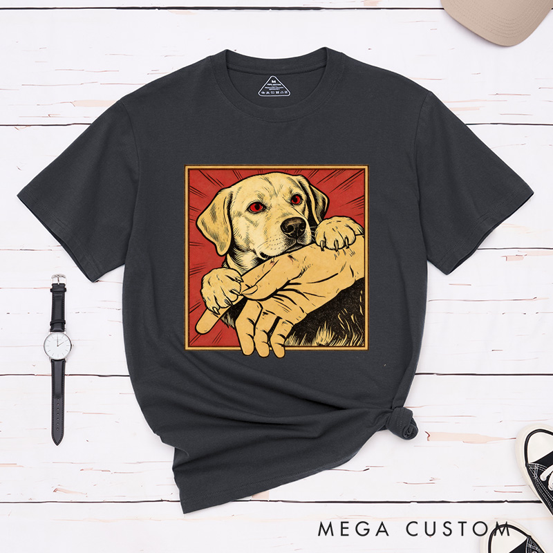 Personalized Pet Lover Vintage Pet Bite Shirt Retro Graphic Tee Horror Pet Shirt Pets Crazy Shirts Cool Graphic Unisex T-Shirt