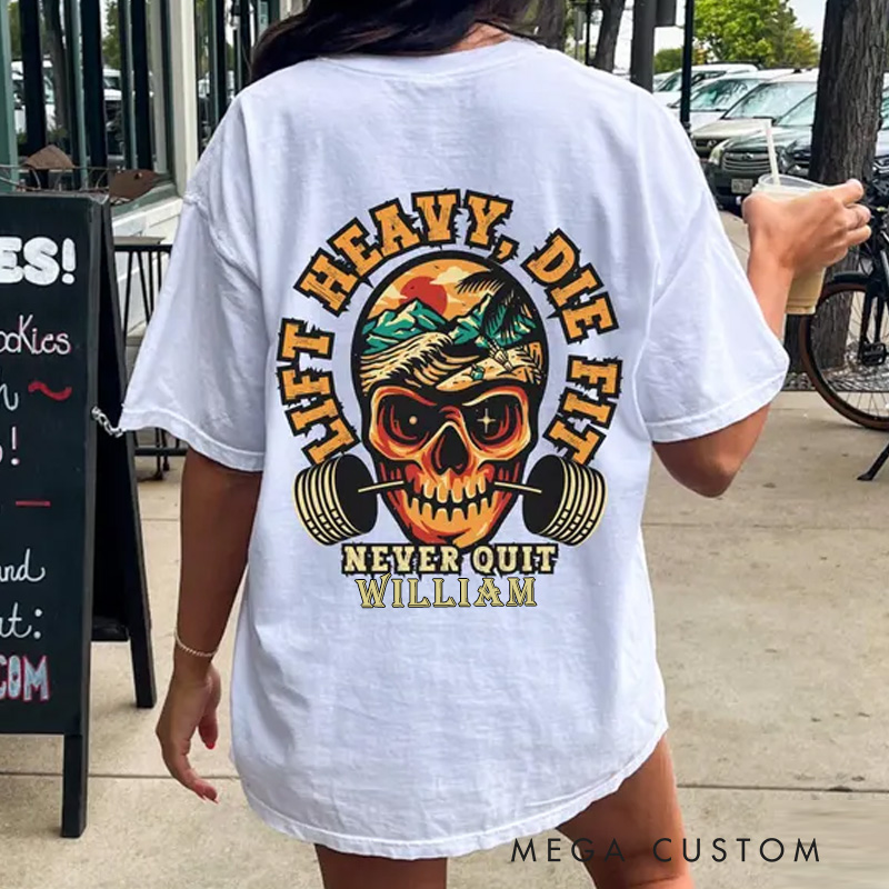 Personalized Gym Classic T-Shirt Never Quit Shirt Weightlifting Gifts For Fitness Lover for Fitness Enthusiasts Bodybuilders and Gym Lovers