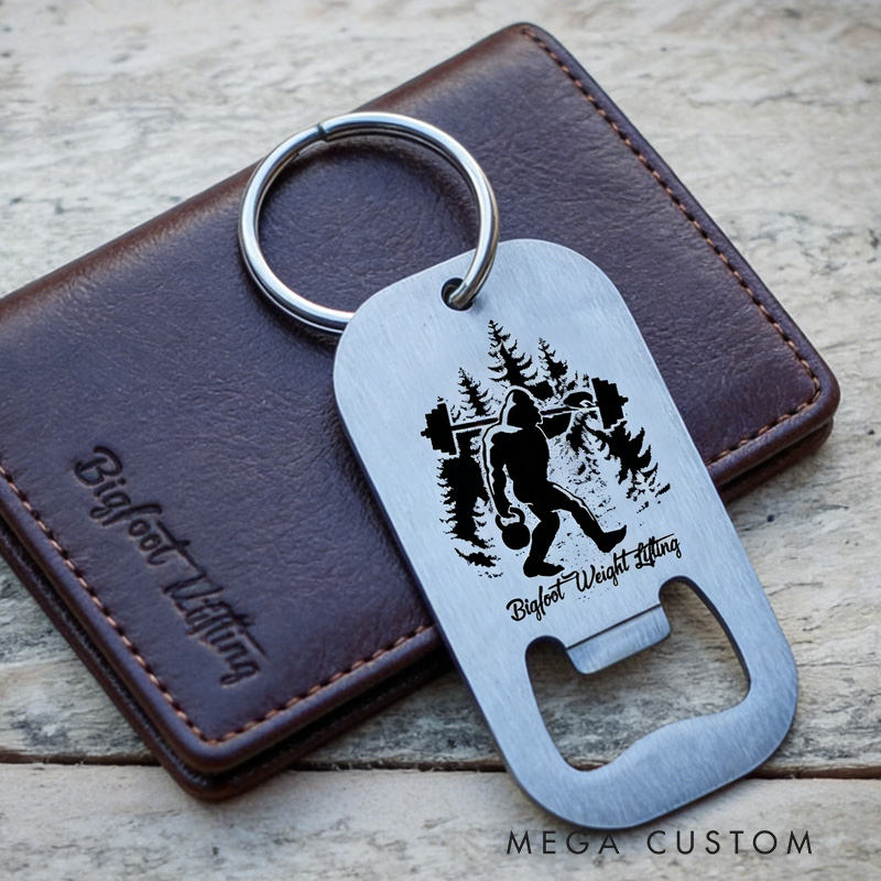 Personalized Line Art Gymer Stainless Steel Key Ring Bottle Opener Key Ring for Gym Lovers