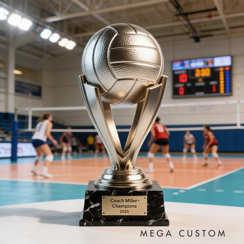 Personalized Acrylic Volleyball Coach Trophy