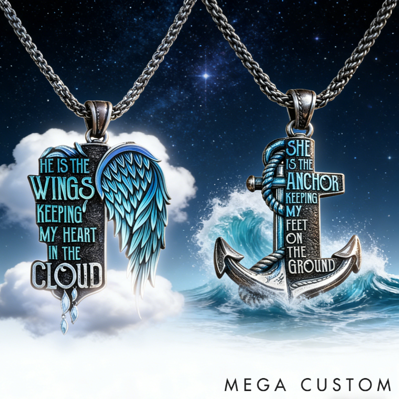 Personalized Vintage Matching Necklaces Custom Message Express Love Romantic Holiday Gift for Couples