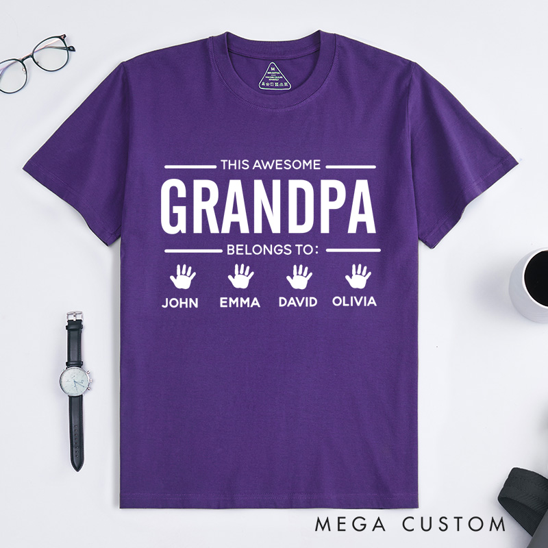 Personalised Father's Day Gift for Grandpa Custom Grandpa Shirt With Grandkids Names Custom Grandpa Shirt Grandpa Shirt With Grandkids Names