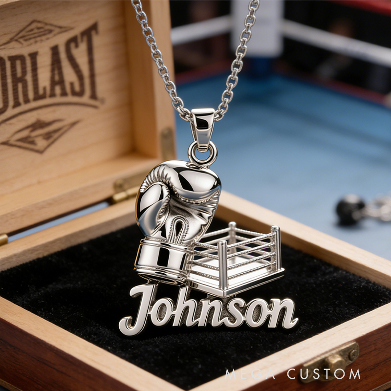 Personalized Boxing Glove Name Necklace the Perfect Gift for Boxing Lovers